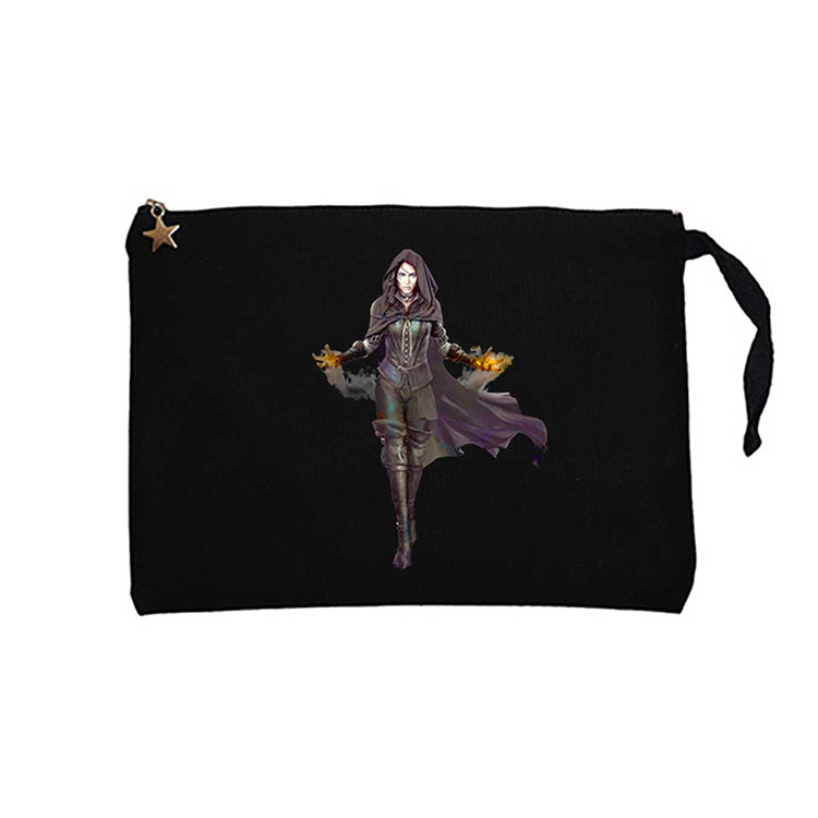 The Witcher Yennefer siyah Clutch Astarlı Cüzdan / El Çantası