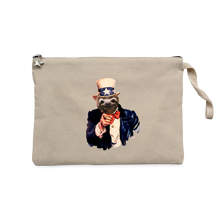 Bear Sam Amca Krem Clutch Astarlı Cüzdan / El Çantası