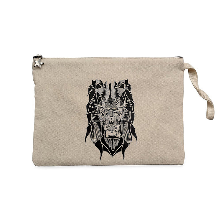 Lion Mozaik Krem Clutch Astarlı Cüzdan / El Çantası