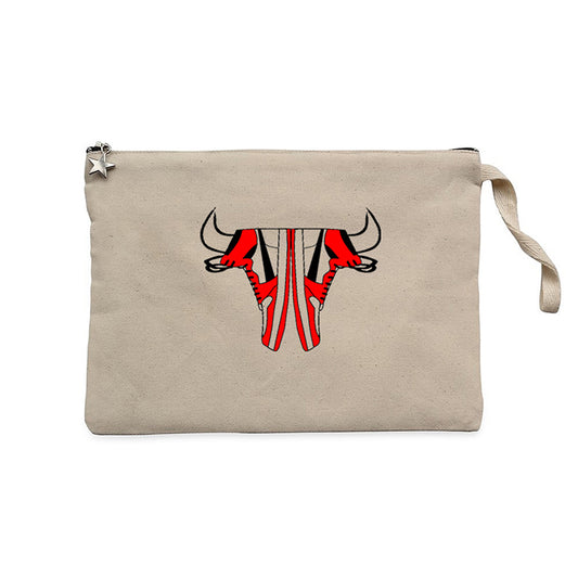 Chicago Bulls Shoes Krem Clutch Astarlı Cüzdan / El Çantası