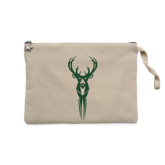 Milwaukee Bucks Logo Krem Clutch Astarlı Cüzdan / El Çantası