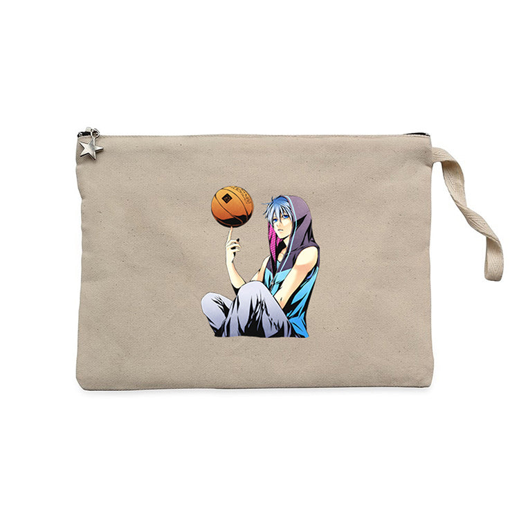 Basketball Blue Player Anime Krem Clutch Astarlı Cüzdan / El Çantası