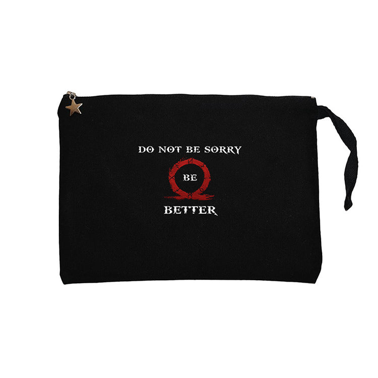 God Of War Do Not Be Sorry, Be Better Siyah Clutch Astarlı Cüzdan / El Çantası