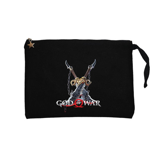 God Of War Kratos Kılıçları Siyah Clutch Astarlı Cüzdan / El Çantası