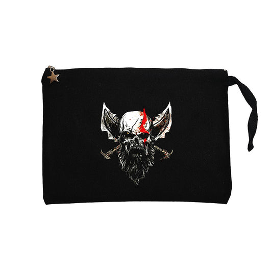 God Of War Skull Kratos Siyah Clutch Astarlı Cüzdan / El Çantası