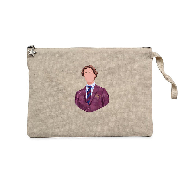 Young Royals College Student Wilhelm Krem Clutch Astarlı Cüzdan / El Çantası