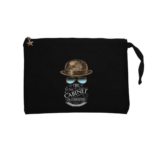 Cabinet Of Curiosities Logo Siyah Clutch Astarlı Cüzdan / El Çantası