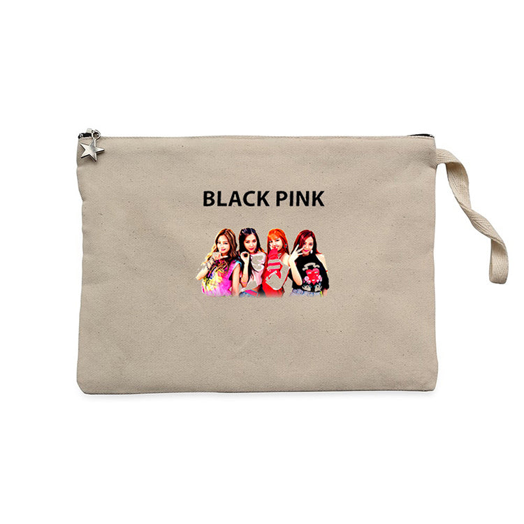 Blackpink Black Krem Clutch Astarlı Cüzdan / El Çantası