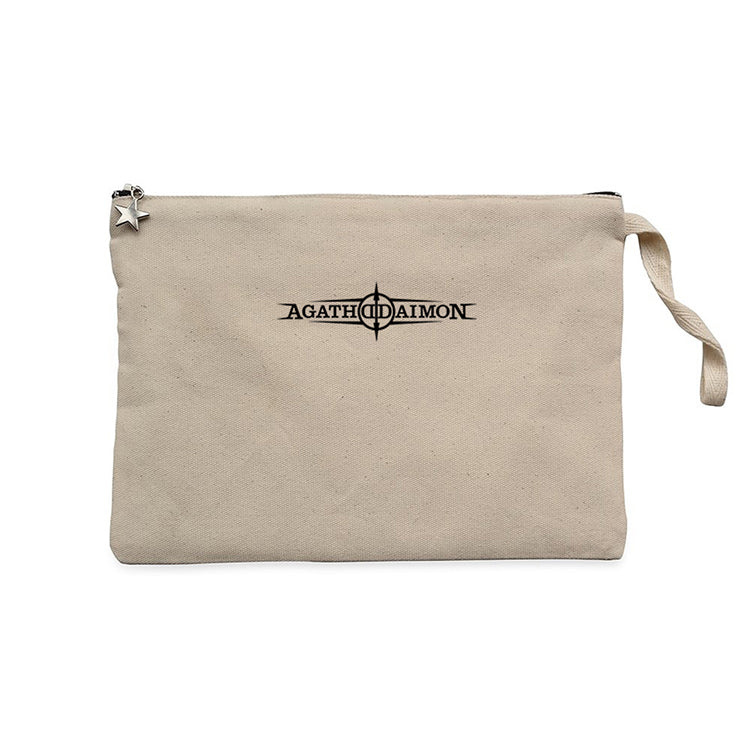 Agathodaimon Logo Krem Clutch Astarlı Cüzdan / El Çantası