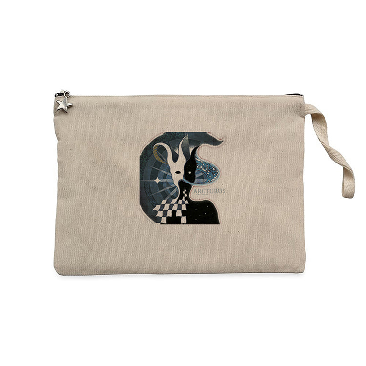 Arcturus Arcturian Krem  Clutch Astarlı Cüzdan / El Çantası