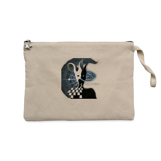 Arcturus Arcturian Krem Clutch Astarlı Cüzdan / El Çantası
