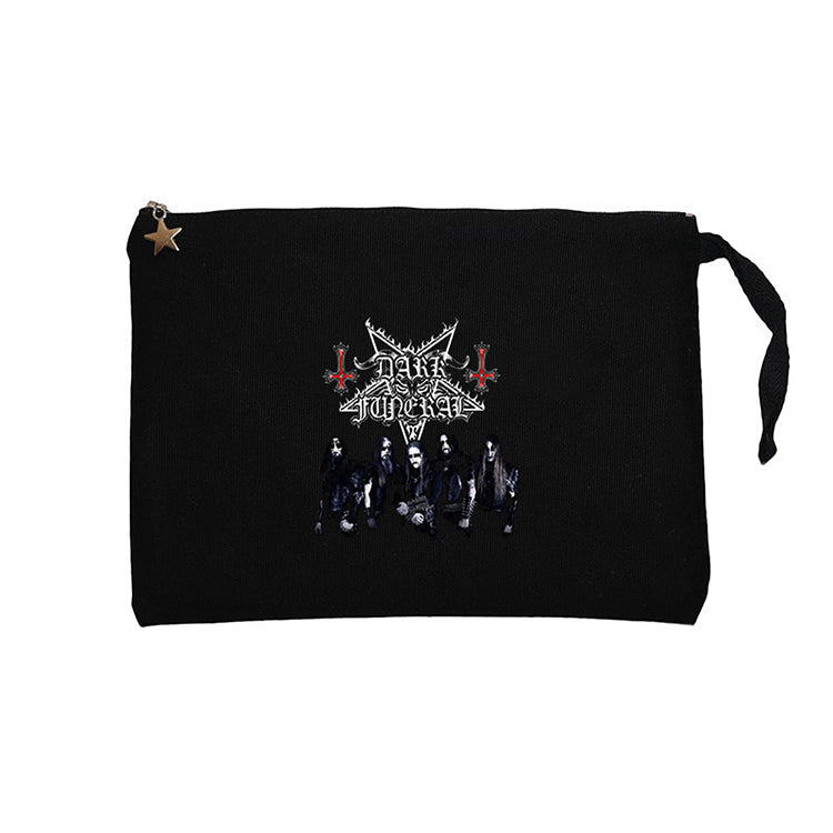 Dark Funeral Grup Face Siyah Clutch Astarlı Cüzdan / El Çantası