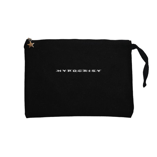 Hypocrisy Logo Siyah Clutch Astarlı Cüzdan / El Çantası