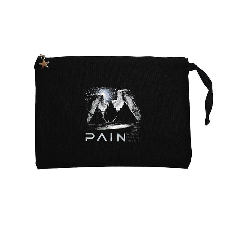 Pain Nothing Remains the Same Siyah Clutch Astarlı Cüzdan / El Çantası