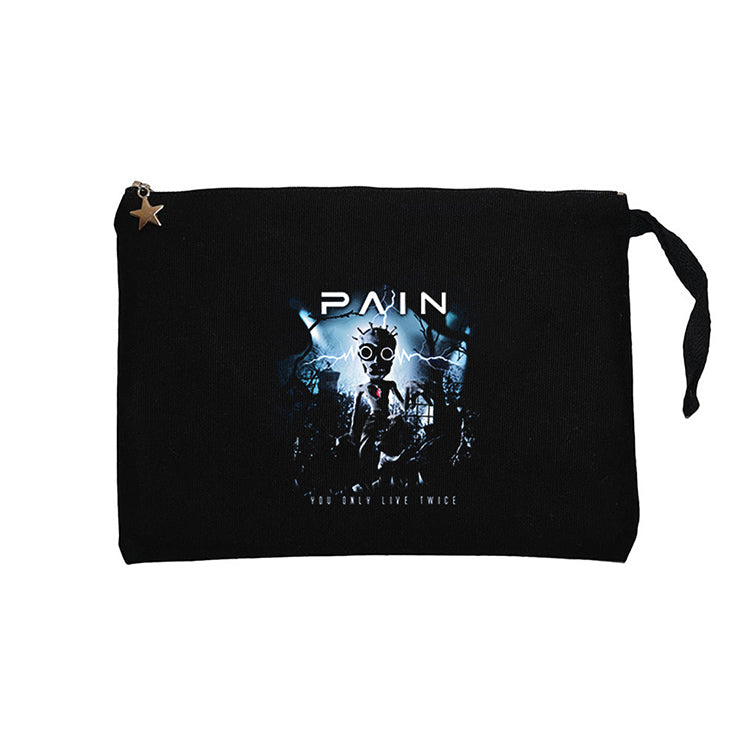 Pain You Only Live Twice Siyah Clutch Astarlı Cüzdan / El Çantası