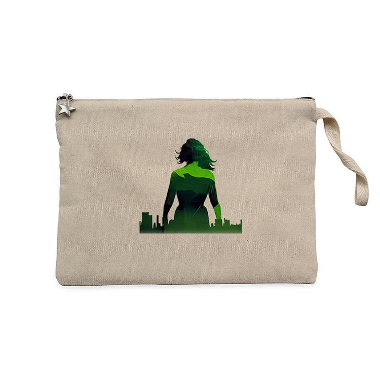 She Hulk City Krem Clutch Astarlı Cüzdan / El Çantası