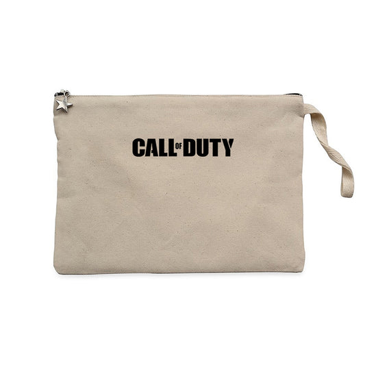 Call Of Duty Black Text Krem Clutch Astarlı Cüzdan / El Çantası