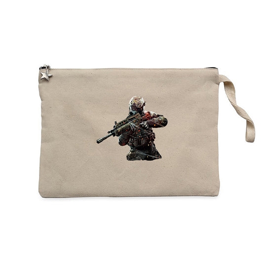 Call Of Duty Fighter Krem Clutch Astarlı Cüzdan / El Çantası