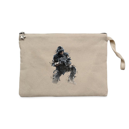 Call Of Duty Combatant Krem Clutch Astarlı Cüzdan / El Çantası