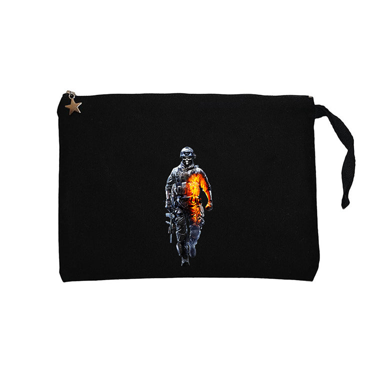 Call Of Duty Skull Warrior Siyah Clutch Astarlı Cüzdan / El Çantası