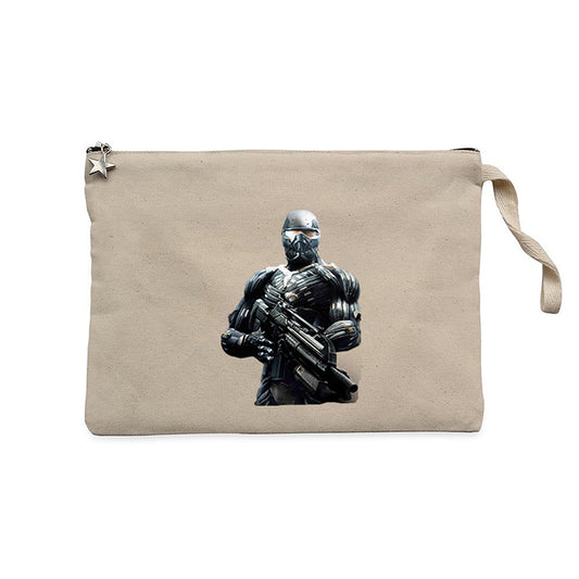 Crysis Black Fighter Krem Clutch Astarlı Cüzdan / El Çantası