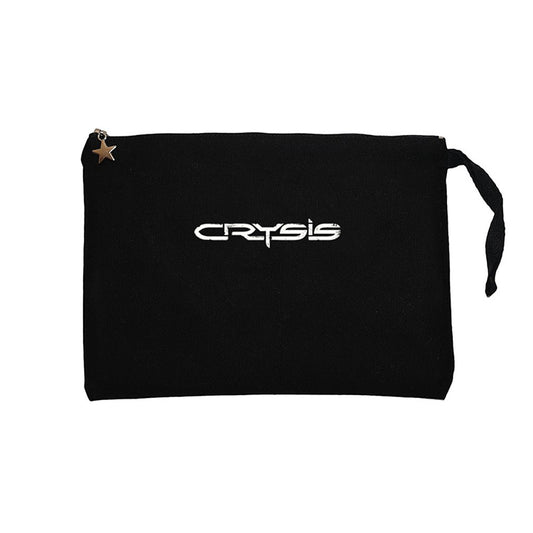 Crysis Black Text Siyah Clutch Astarlı Cüzdan / El Çantası