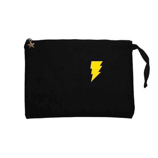 Black Adam Yellow Logo Siyah Clutch Astarlı Cüzdan / El Çantası