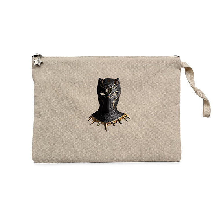 Black Panter Face Krem Clutch Astarlı Cüzdan / El Çantası