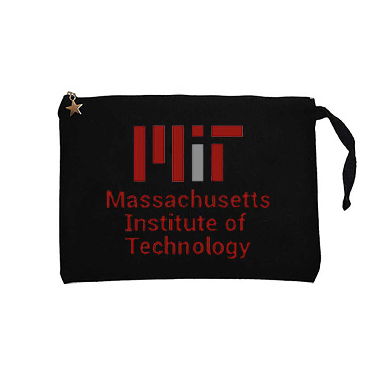 Massachusetts Institute Of Technology Logo Siyah Clutch Astarlı Cüzdan / El Çantası