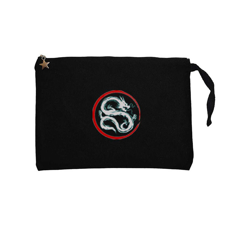 Dragon Karate Siyah Clutch Astarlı Cüzdan / El Çantası