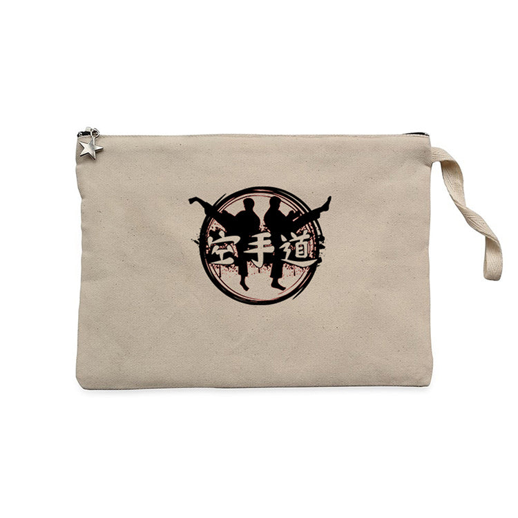 Taekwondo Red Circle Krem Clutch Astarlı Cüzdan / El Çantası