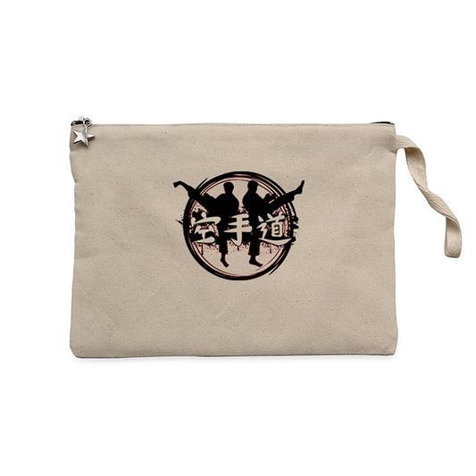 Taekwondo Red Circle Krem Clutch Astarlı Cüzdan / El Çantası