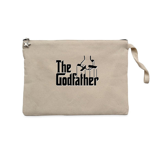 The Godfather Black Text Krem Clutch Astarlı Cüzdan / El Çantası