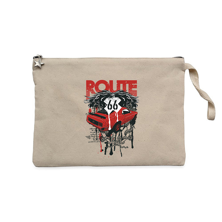 Red Route Car Krem Clutch Astarlı Cüzdan / El Çantası