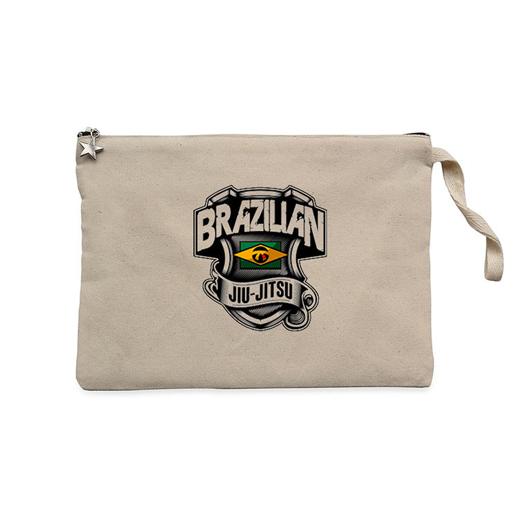Brezilya Jiujitsusu Krem Clutch Astarlı Cüzdan / El Çantası
