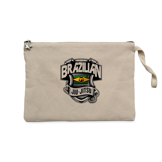 Brezilya Jiujitsusu Krem Clutch Astarlı Cüzdan / El Çantası