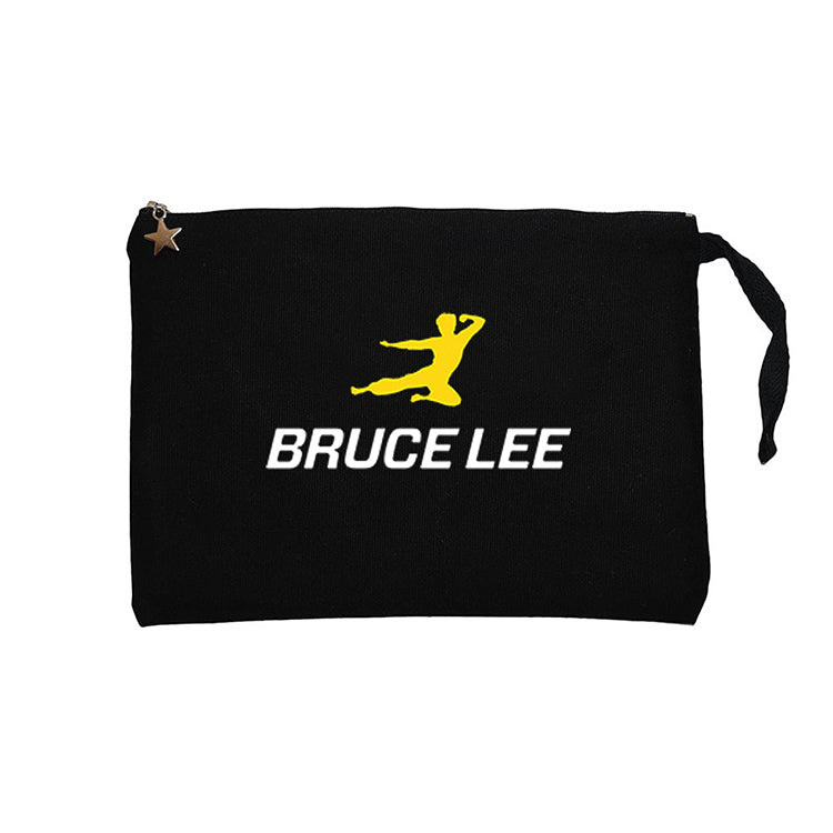 Bruce Lee Yellow Man Siyah Clutch Astarlı Cüzdan / El Çantası
