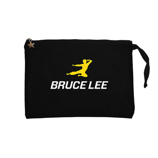 Bruce Lee Yellow Man Siyah Clutch Astarlı Cüzdan / El Çantası