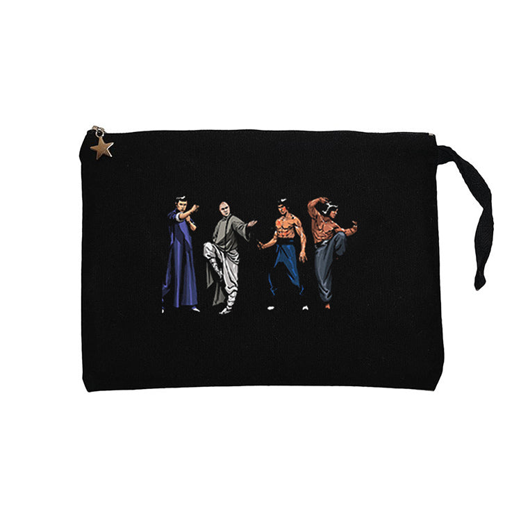 Kung Fu Legends Siyah Clutch Astarlı Cüzdan / El Çantası