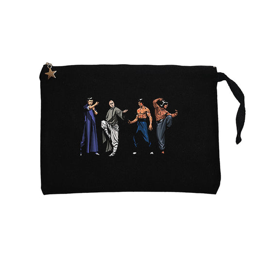 Kung Fu Legends Siyah Clutch Astarlı Cüzdan / El Çantası