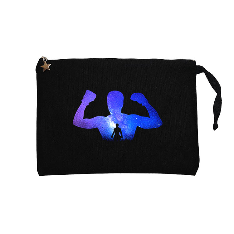 Muhammad Ali Galaksi Siyah Clutch Astarlı Cüzdan / El Çantası