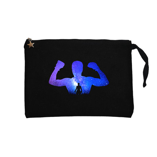 Muhammad Ali Galaksi Siyah Clutch Astarlı Cüzdan / El Çantası