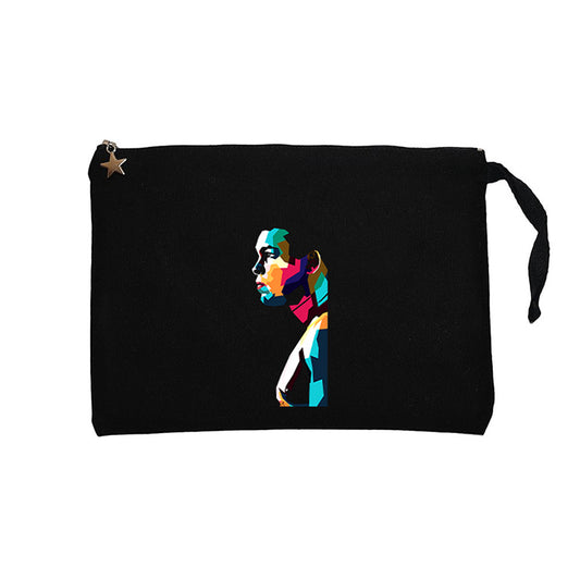 Muhammad Ali Portre Siyah Clutch Astarlı Cüzdan / El Çantası