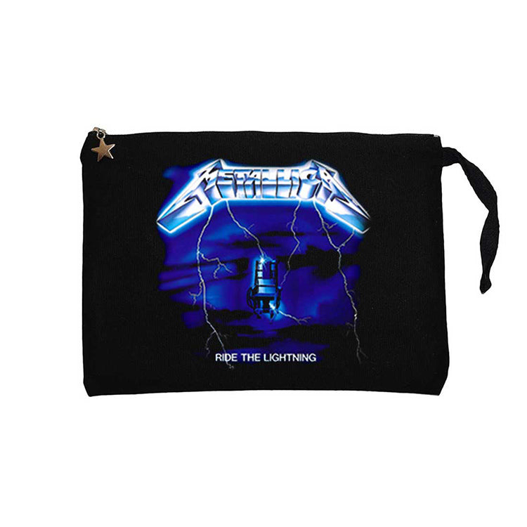 Metallica Ride The Lightning Siyah Clutch Astarlı Cüzdan / El Çantası