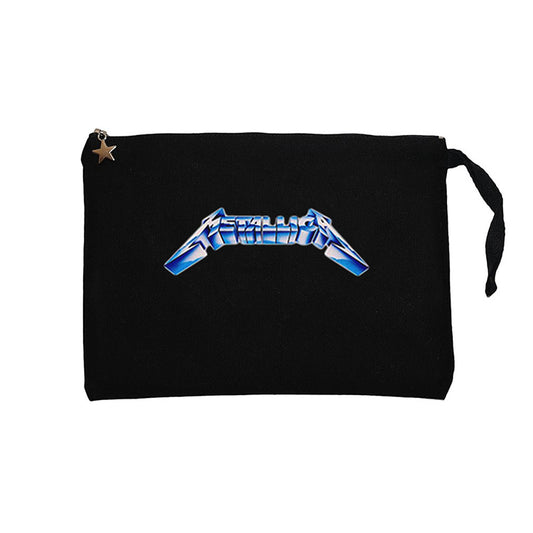 Metallica Logo Blue Siyah Clutch Astarlı Cüzdan / El Çantası