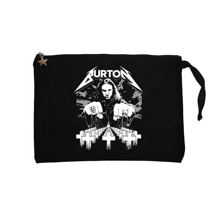 Metallica Cliff Burton Face Siyah Clutch Astarlı Cüzdan / El Çantası