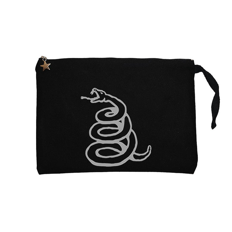 Metallica Snake Logo Siyah Clutch Astarlı Cüzdan / El Çantası