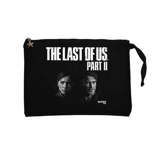 The last of Us Part 2 Ellie And Joel Poster Siyah Clutch Astarlı Cüzdan / El Çantası