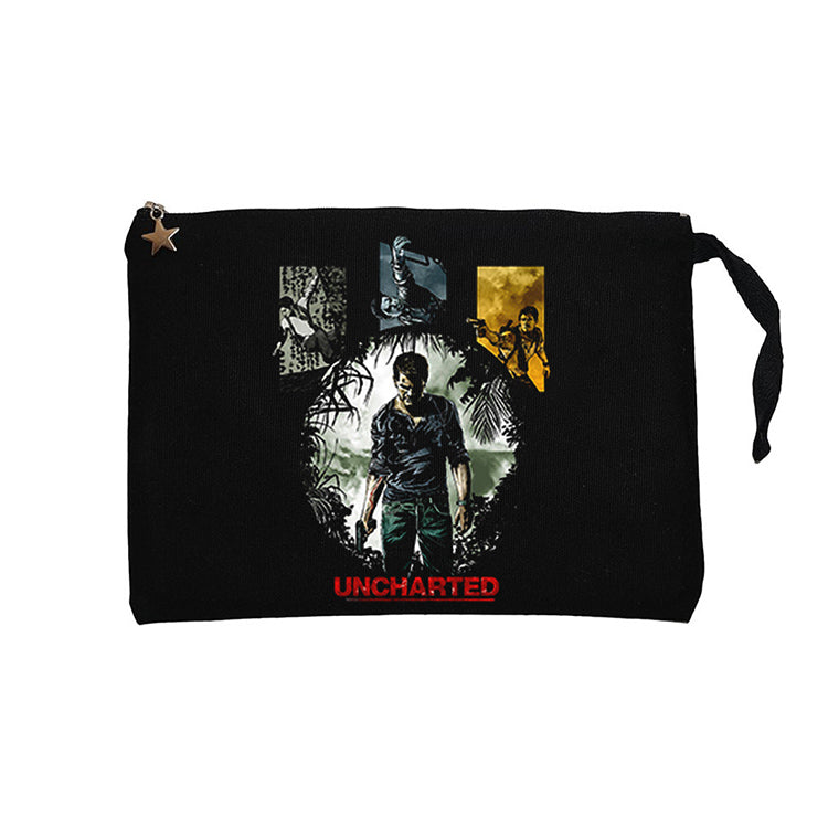 Uncharted 4 Character Siyah Clutch Astarlı Cüzdan / El Çantası