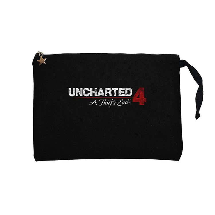 Uncharted 4 Logo Siyah Clutch Astarlı Cüzdan / El Çantası